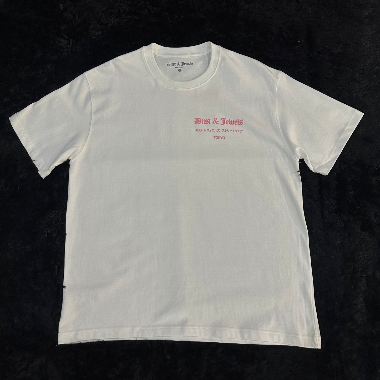 DUST & JEWELS White And Pink Basic Tee