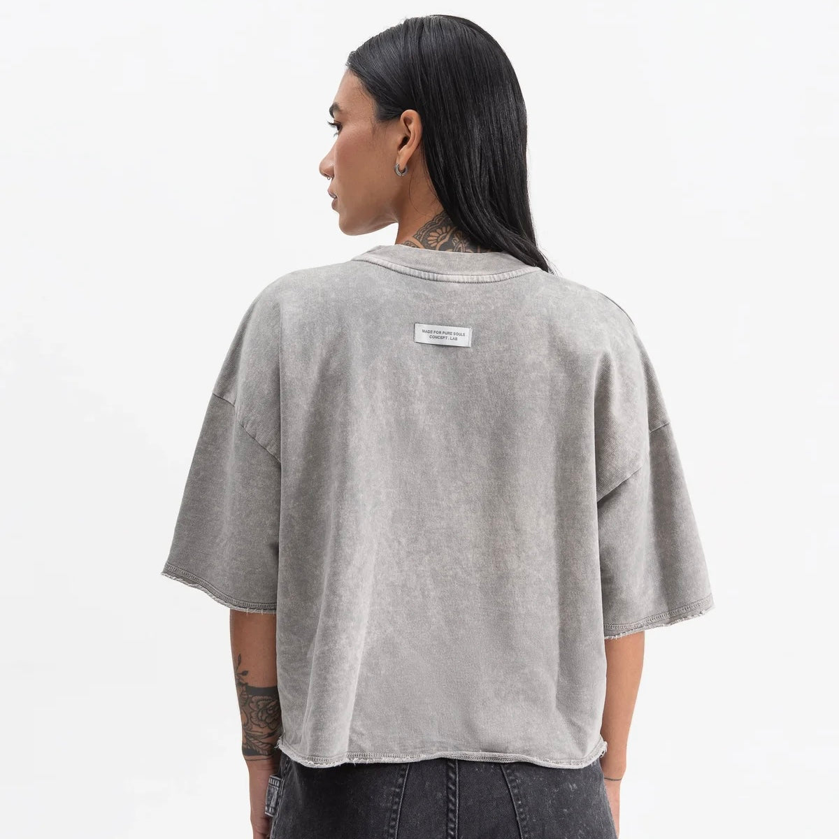 KNOCKOUT GREY CROP TOP