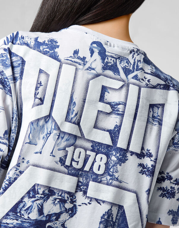 Philipp Plein ROUND NECK SS CRYSTAL CHAIN TEE