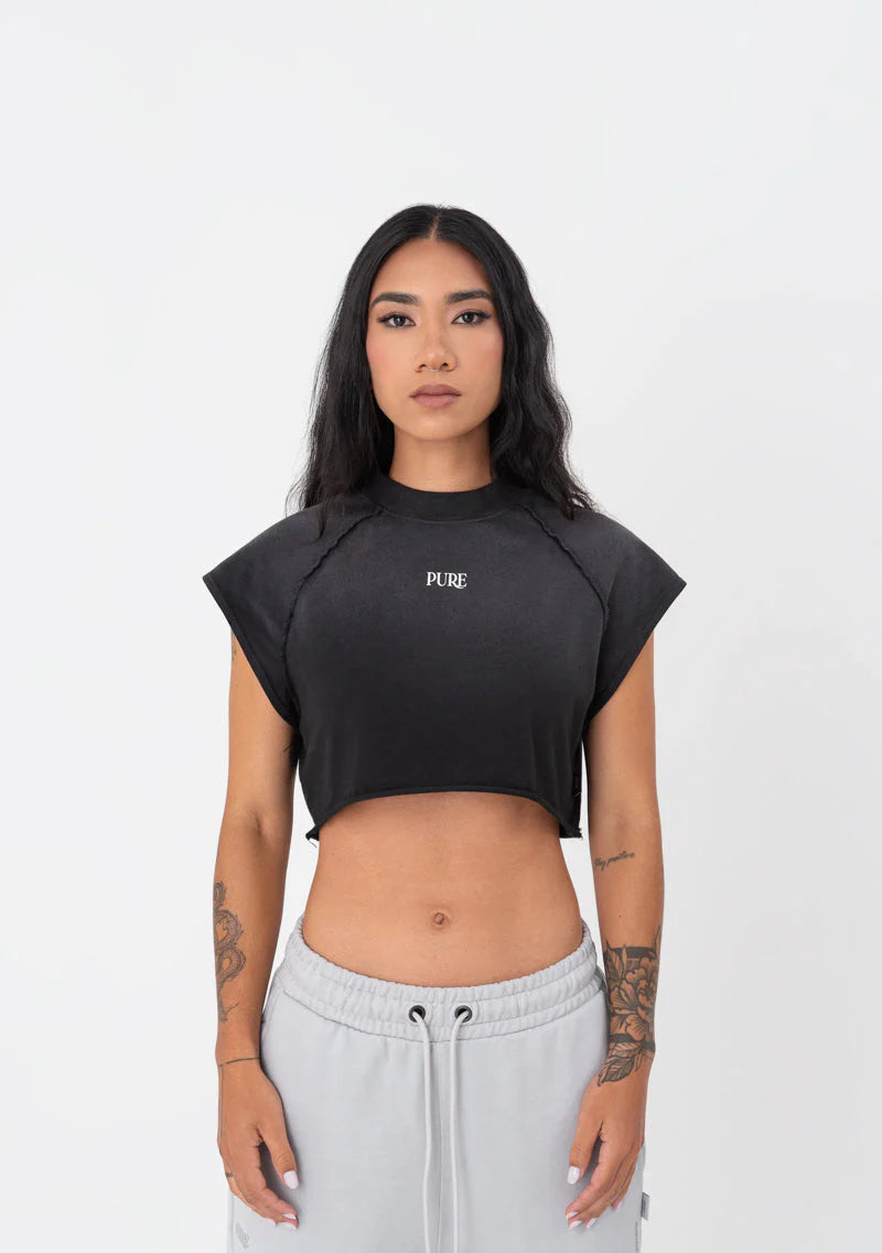 PURE CROP TOP ATELIER BLACK WASHED