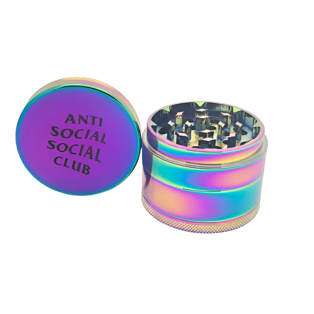 DS ASSC Black Logo Coffee Bean Titanium Grinder in hand