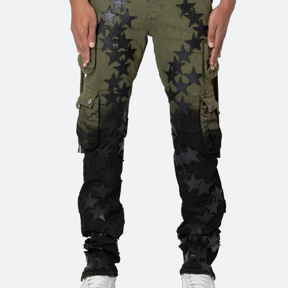 Mnml Stars Military Green Dril JNS
