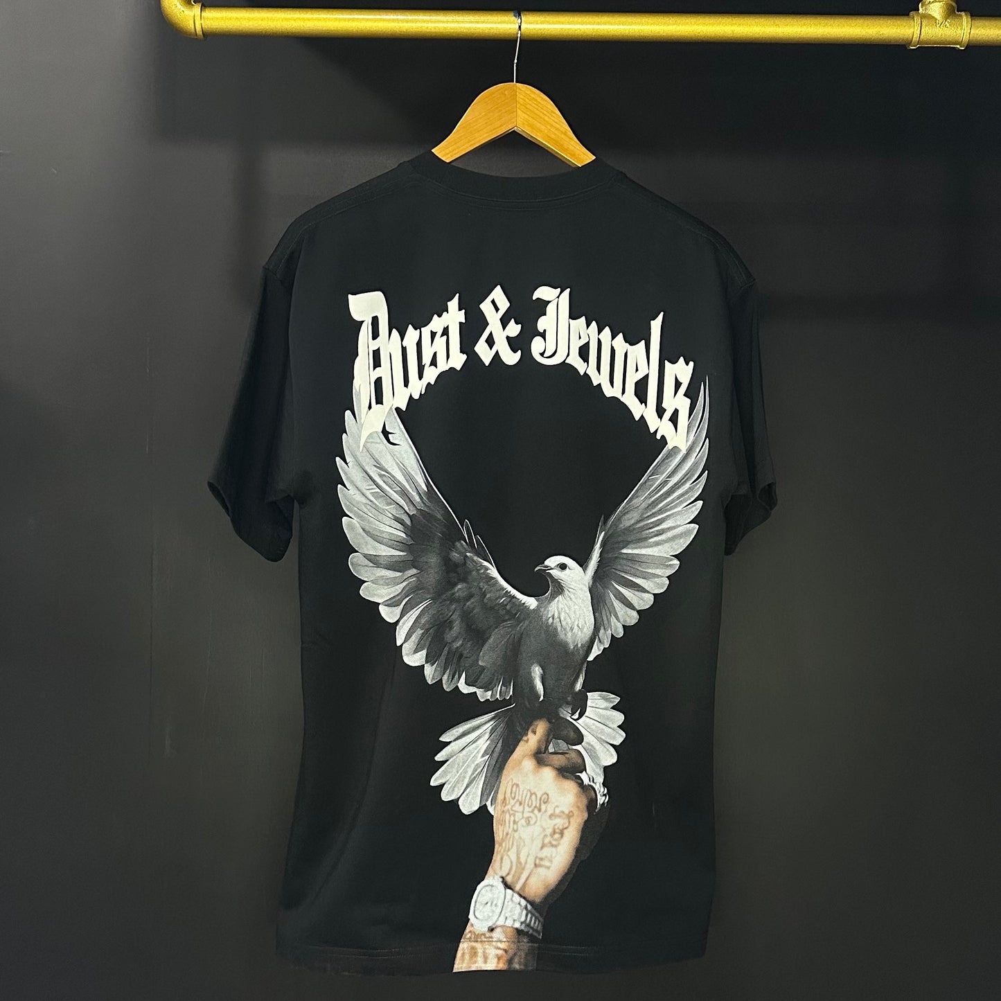 Dust & Jewels Dove  Black Tee