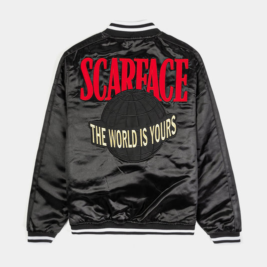 ScarFace x SP Black The World Is Yours Satin Varsity