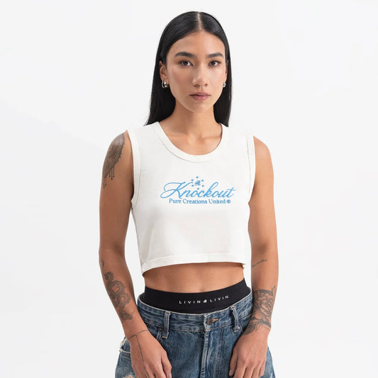 KNOCKOUT WHITE CROP TOP