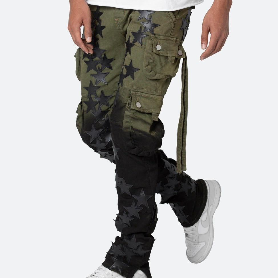 Mnml Stars Military Green Dril JNS