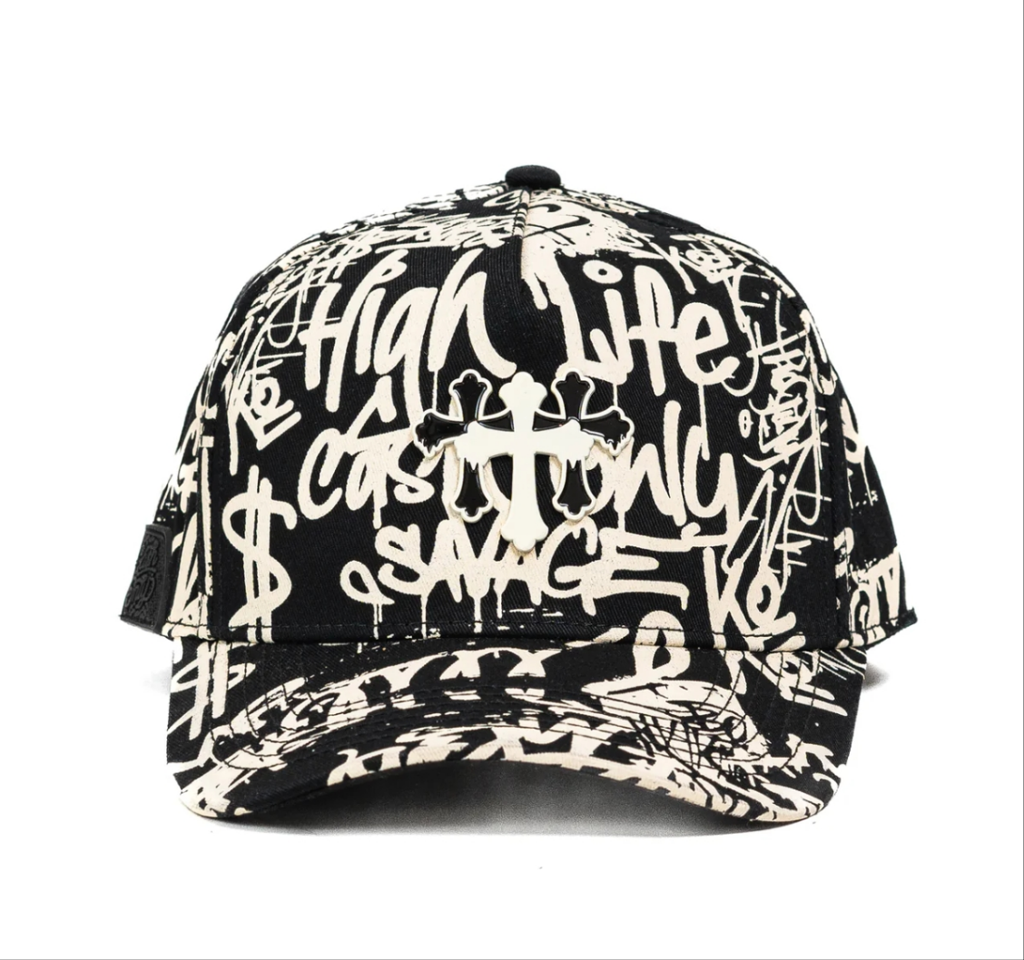 GORRA Cash Only Cross Graffiti Negro