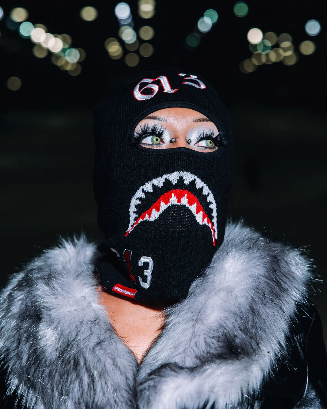 SPRAYGROUND 613 TYPOGRAPHY SKIMASK NEGRO