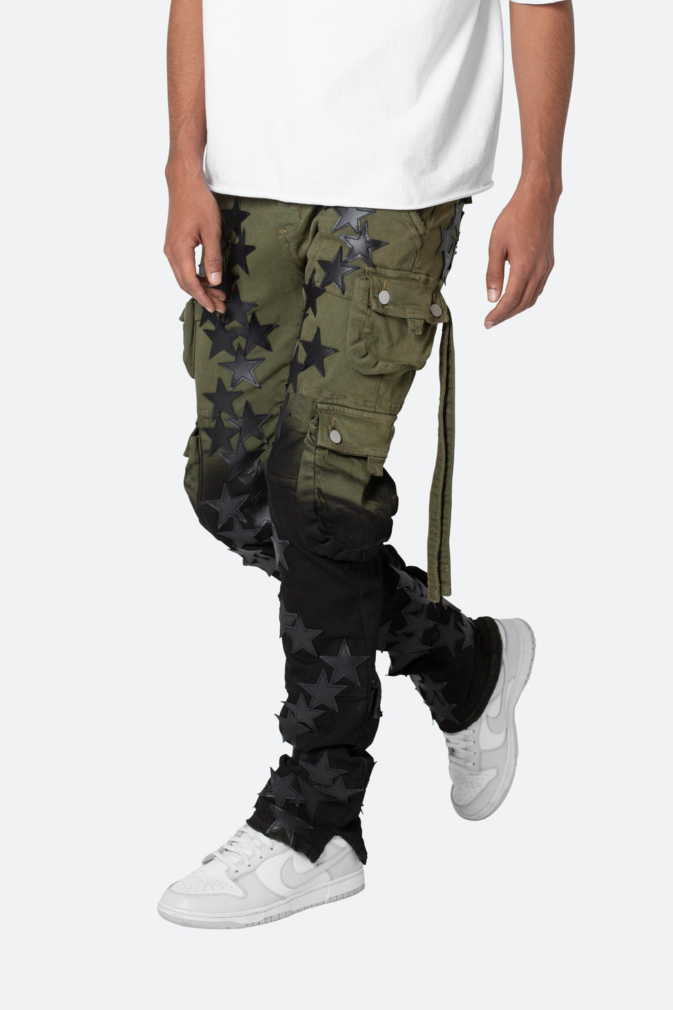 Mnml Stars Military Green Dril
