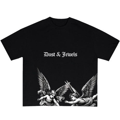 Dust & Jewels cherubs Black tee