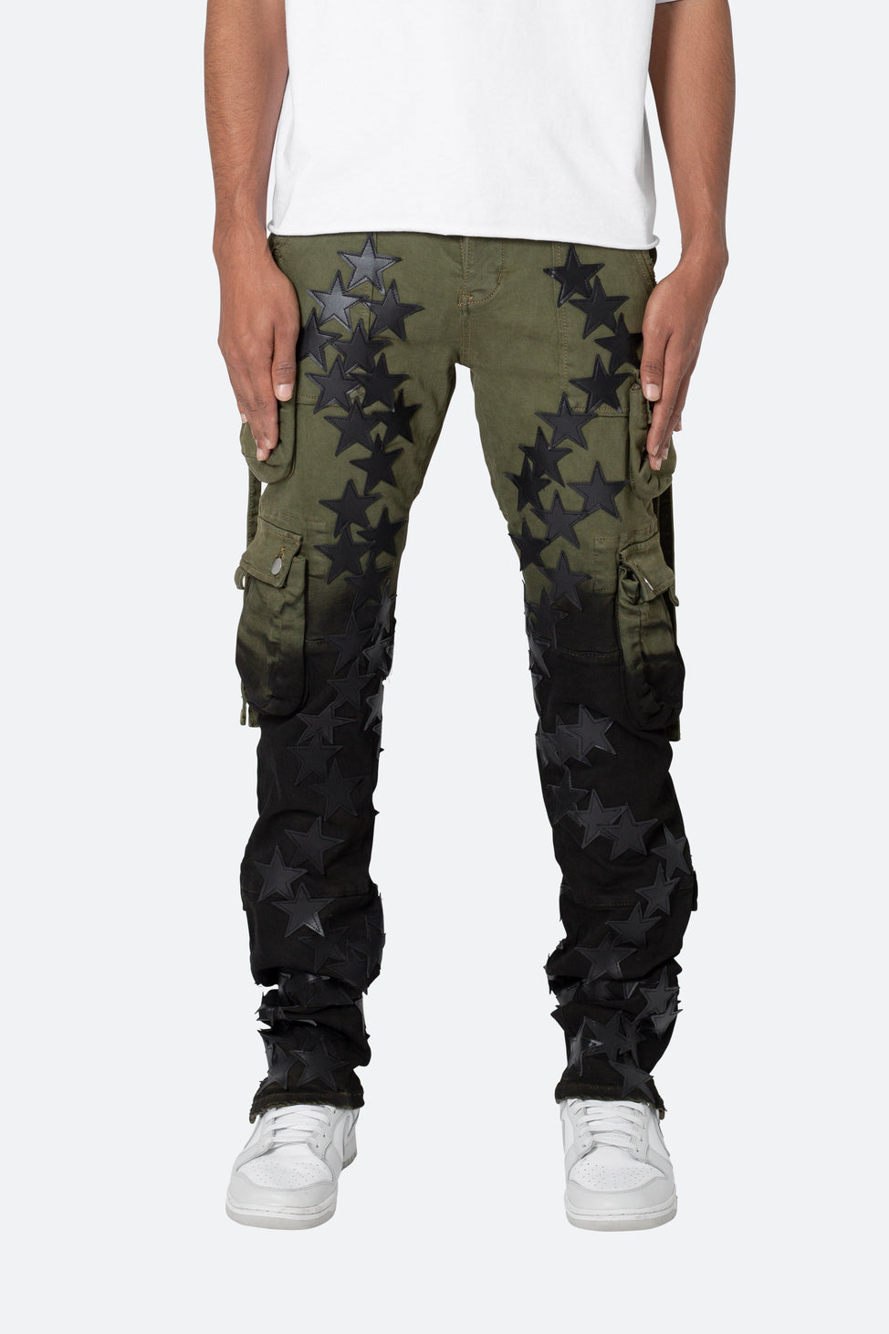 Mnml Stars Military Green Dril