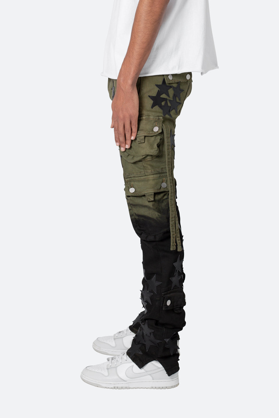 Mnml Stars Military Green Dril