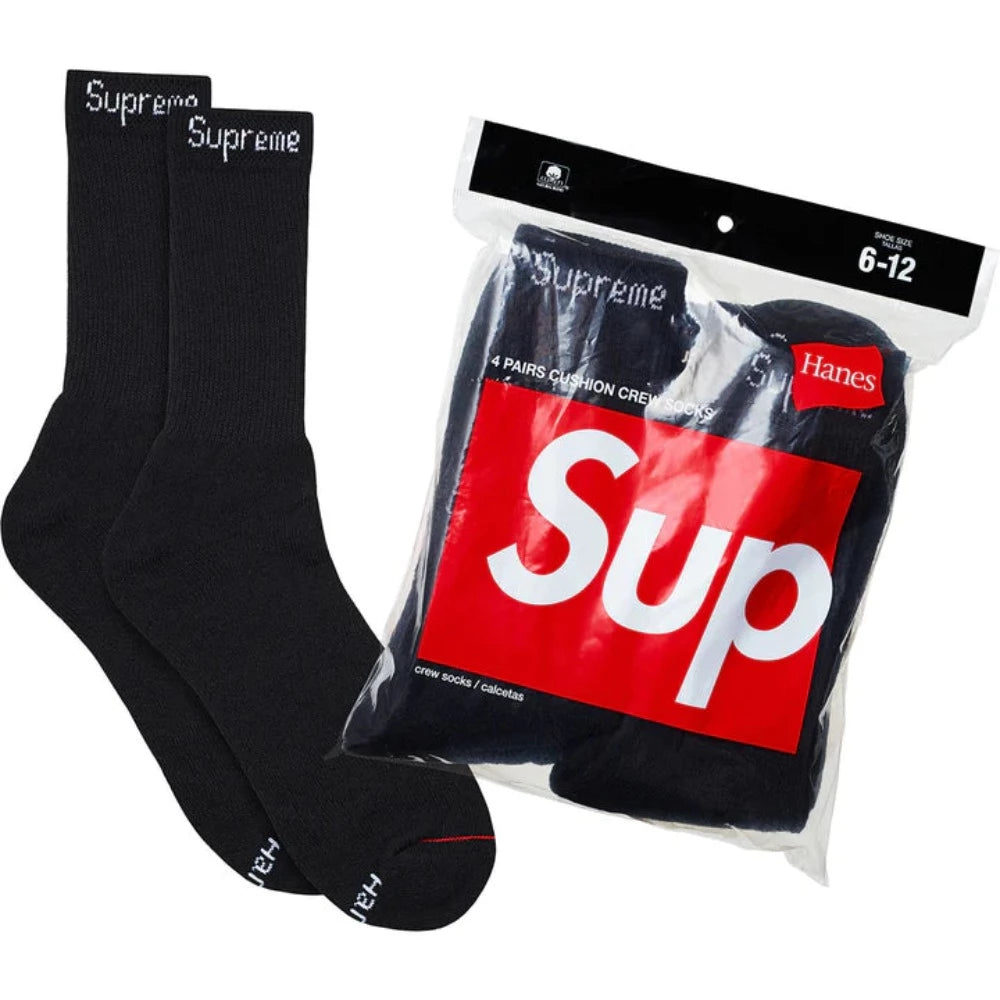 Supreme Hanes Paquete 4 pares de calcetas ngo